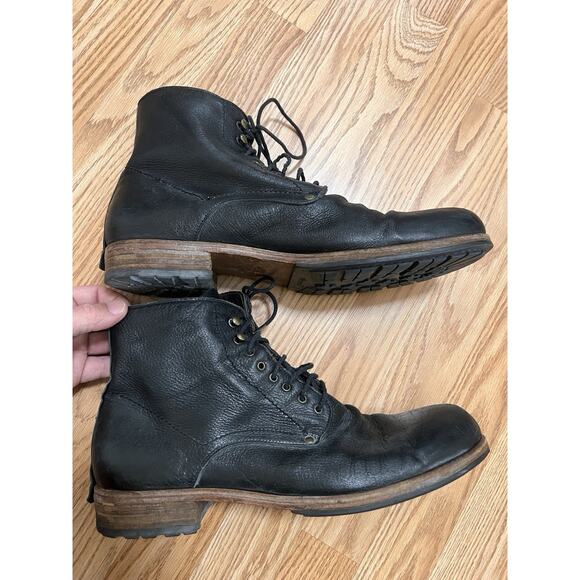Shoto 5998 Soft Leather Combat Boots Men\'s Black Shoes Men\'s Size 13 main image 8